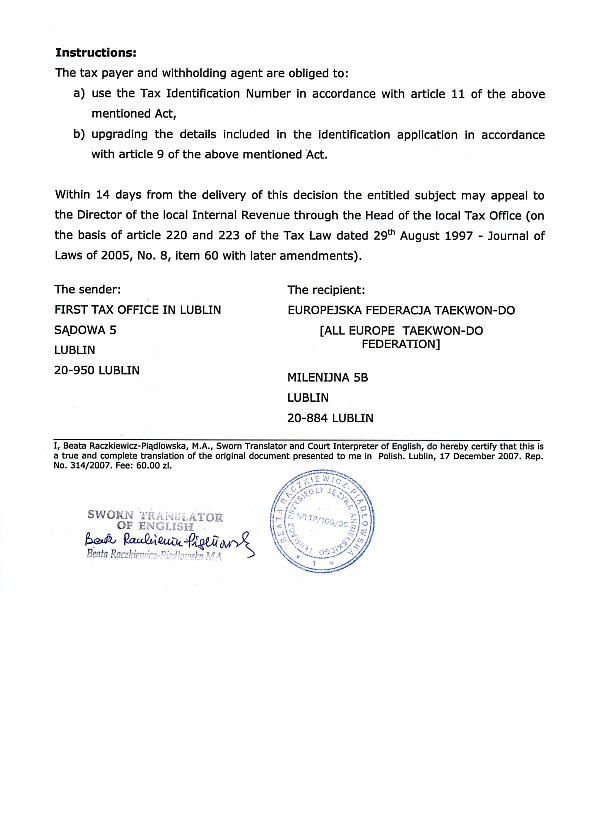 AETF Tax Identification Number, page 2